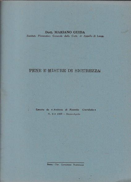 Pene e misure di sicurezza - copertina