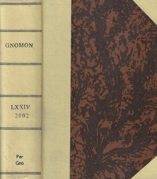 Gnomon Vol. 74 anno 2002 - copertina