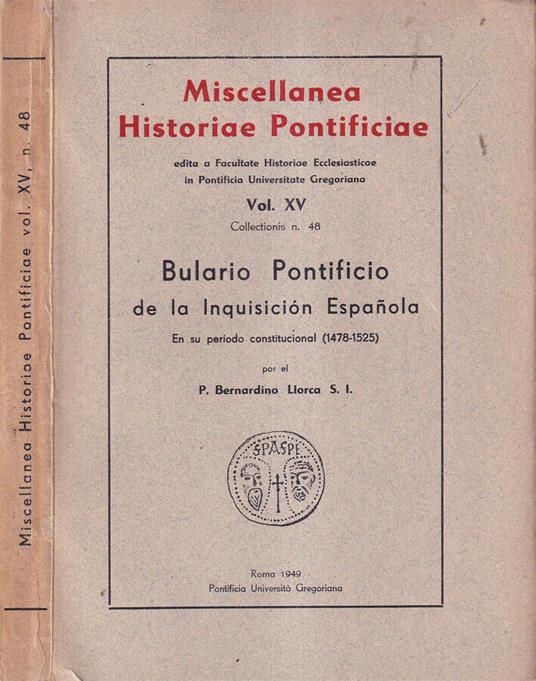 Bulario Pontificio de la inquisicion espanola - copertina