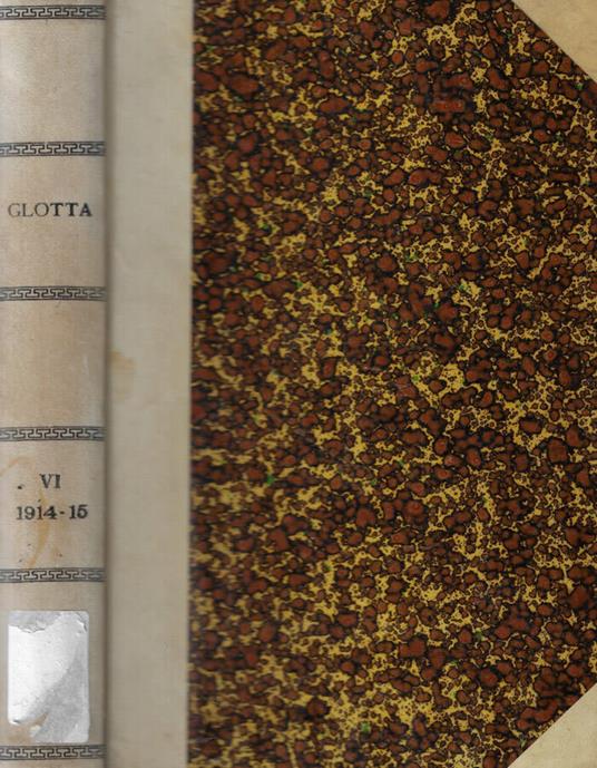 Glotta Anno 1914-1915 - copertina