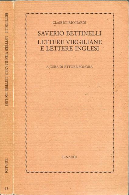 Lettere virgiliane e lettere inglesi - copertina
