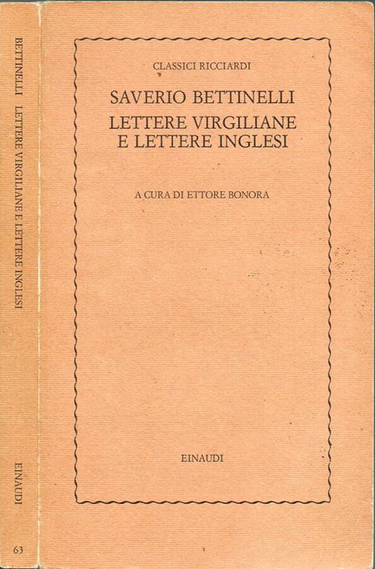 Lettere virgiliane e lettere inglesi - copertina