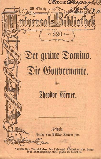 Der grune domino. Die gouvernante - copertina