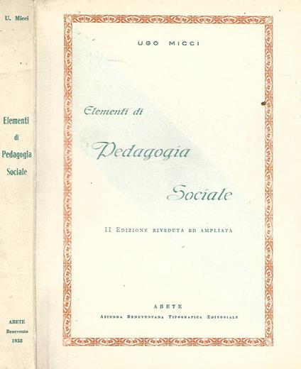 Elementi di pedagogia sociale - copertina