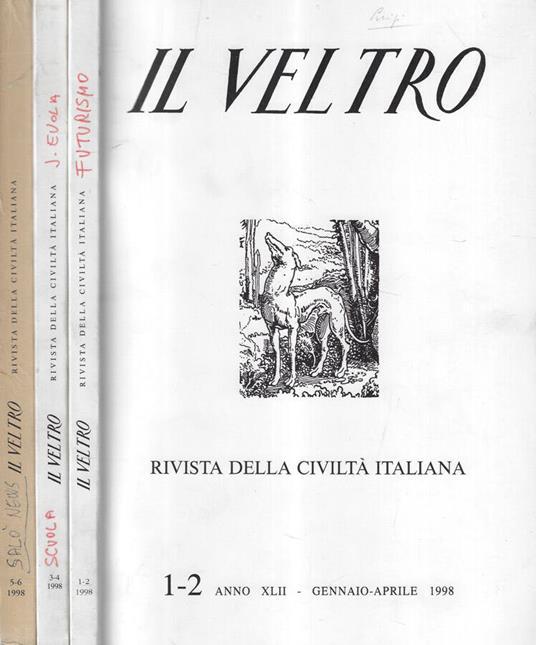 Il veltro anno 1998 n. 1-2, 3-4, 5-6 annata completa - copertina