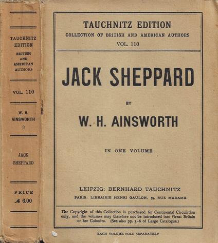 Jack Sheppard - copertina
