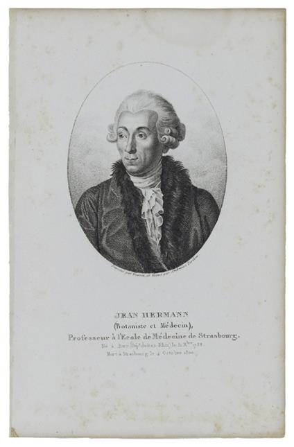Portrait De Jean Hermann (Botaniste Et Médecin) 1738-1800. Gravure Sur Acier Dessinée Et Gravée Par Ambroise Tardieu - 1825 - copertina
