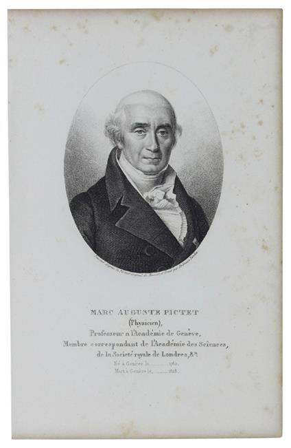Portrait De Marc Auguste Pictet (Physicien) 1752-1825. Gravure Sur Acier Dessinée Et Gravée Par Ambroise Tardieu - 1825 - copertina