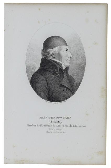Portrait De Jean Theophile Gahn (Chimiste) 1745-1818. Gravure Sur Acier Dessinée Et Gravée Par Ambroise Tardieu - 1825 - copertina