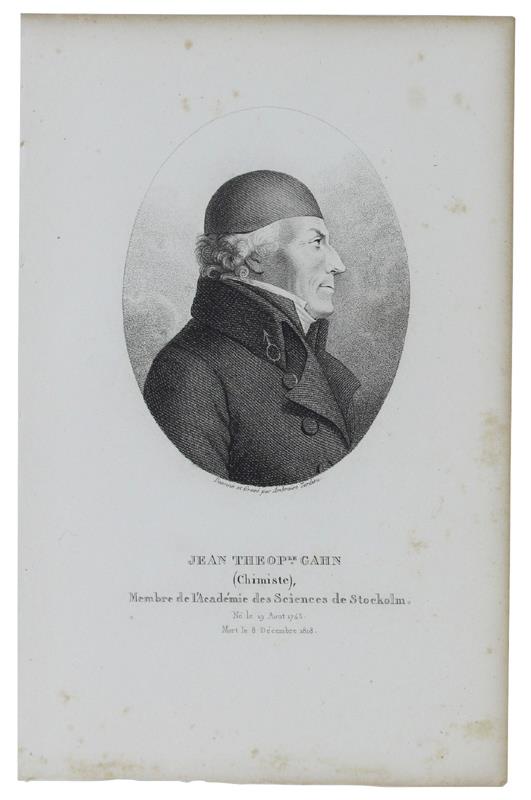 Portrait De Jean Theophile Gahn (Chimiste) 1745-1818. Gravure Sur Acier Dessinée Et Gravée Par Ambroise Tardieu - 1825 - copertina