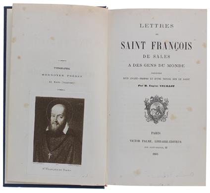 Lettres De Saint François De Sales A De Gens Du Monde Précédées D'un Avant-Propos Et D'une Notice Sur Le Saint - copertina