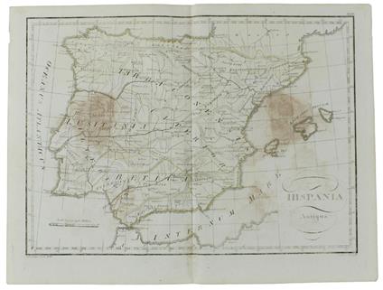 Hispania Antiqua Tratta Da "Tabulae Geographicae Orbis Veteribus Noti", Circa 1820 - Carta Geografica D'epoca - copertina