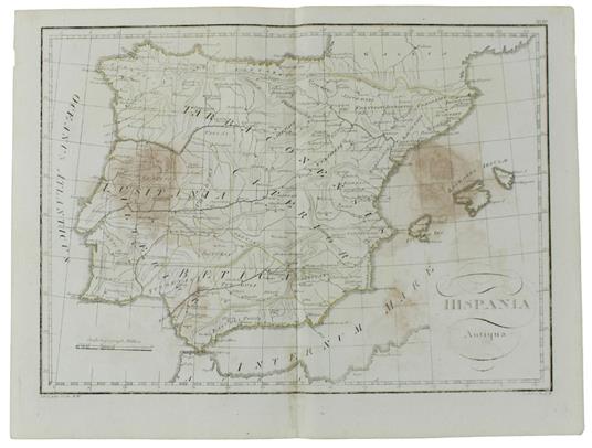 Hispania Antiqua Tratta Da "Tabulae Geographicae Orbis Veteribus Noti", Circa 1820 - Carta Geografica D'epoca - copertina
