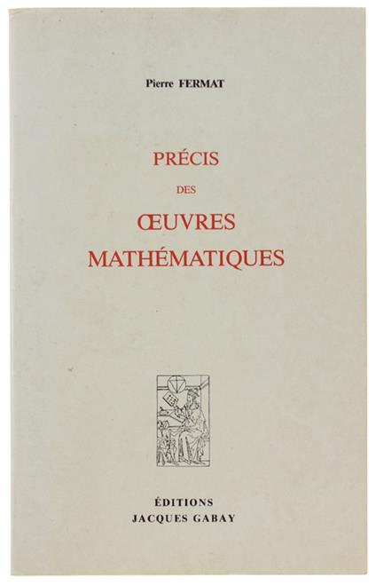 Precis Des Oeuvres Mathematiques - Pierre de Fermat - copertina