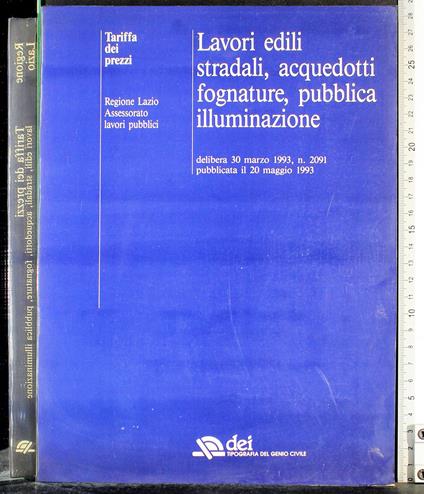 Tariffa prezzi. Lavori edili, stradali, acquedotti, fognature - copertina