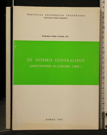 De Normis Generalibus Adnotationes In Codicem: Liber I - copertina