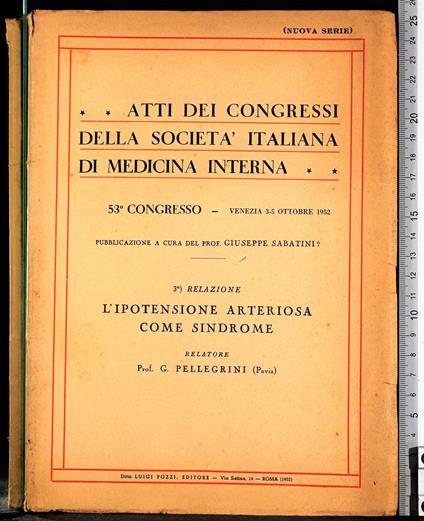 Atti dei congressi della società italiana di medicina 53 - copertina