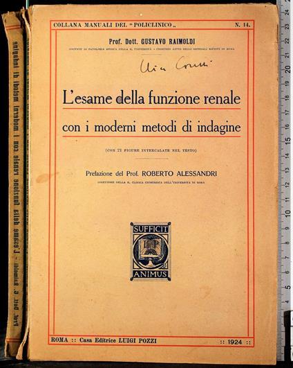 L' esame della funzione renale con moderni metodi di indagine - copertina