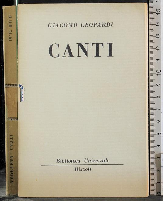 Canti - Giacomo Leopardi - copertina