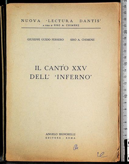 Il canto XXV dell'inferno - copertina