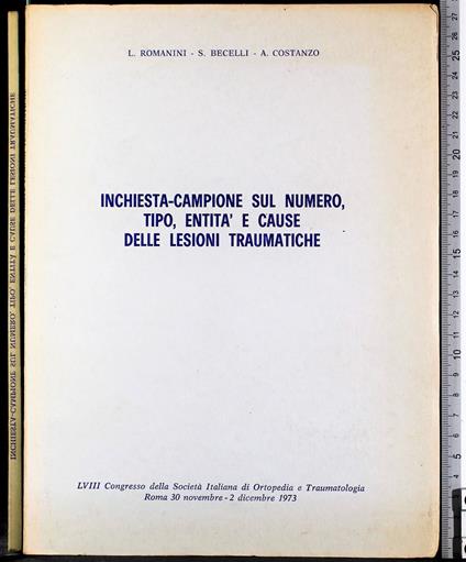 Inchiesta-campione numero tipo entità e cause lesioni traumatiche - copertina
