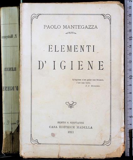 Elementi d' igiene - Paolo Mantegazza - copertina
