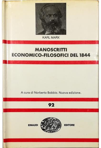 Manoscritti economico-filosofici del 1844 Nuova edizione - copertina