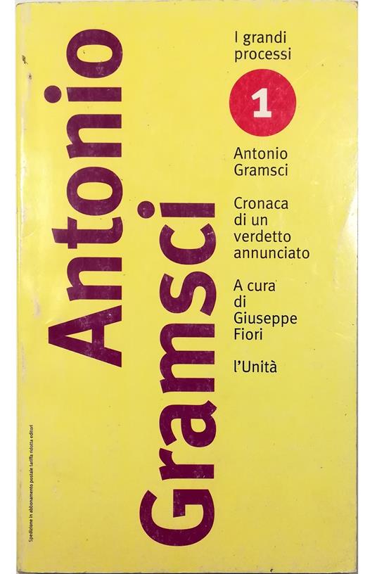 Processo Gramsci Cronaca di un verdetto annunciato - copertina