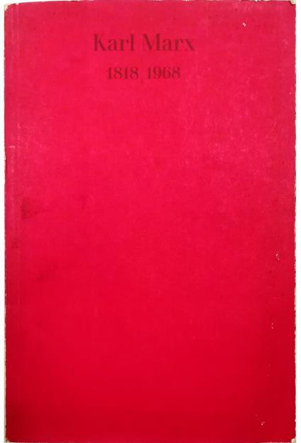 Karl Marx 1818/1968 - copertina