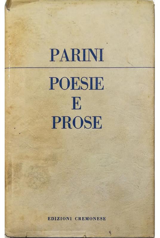 Poesie e prose - Giuseppe Parini - copertina
