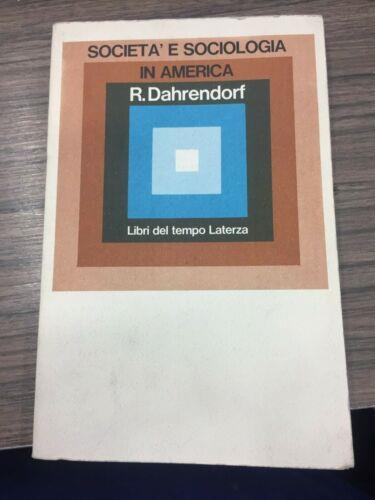 Società e sociologia in America - Ralf Dahrendorf - copertina