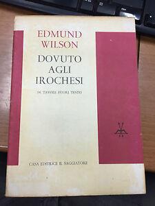 Dovuto agli irochesi - Edmund Wilson - copertina