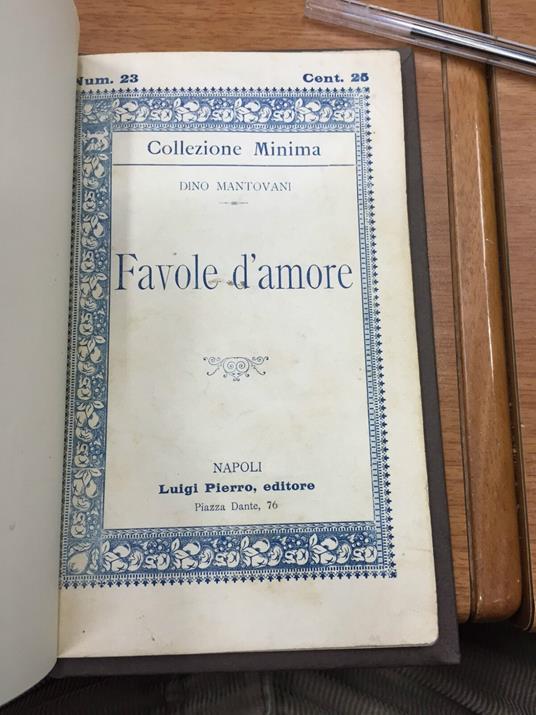 Favole d'amore - Dino Mantovani - copertina