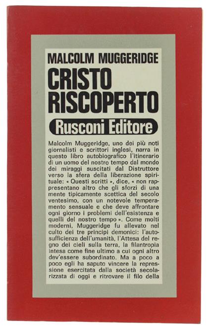 Cristo Riscoperto - Malcolm Muggeridge - copertina