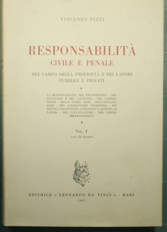 Responsabilità civile e penale nel campo della proprietà e dei lavori pubblici e privati - Vincenzo Rizzi - copertina