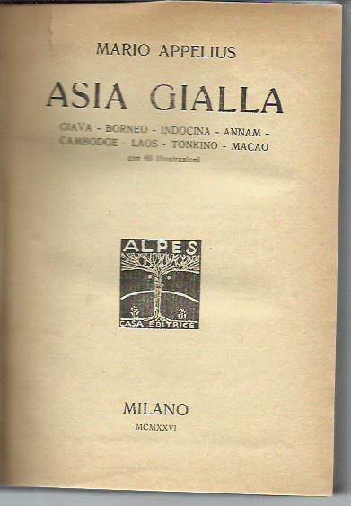 Asia gialla - Mario Appelius - copertina