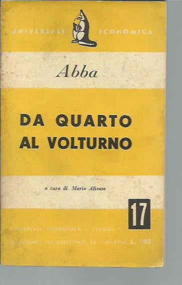 Da Quarto a Volturno - Giuseppe Cesare Abba - copertina