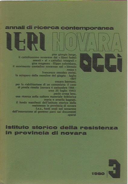 Ieri Novara Oggi - 3/1980 - copertina