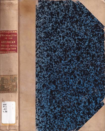 Transactions and proceedings of the american philological association, volume XXXVI, 1905 - copertina