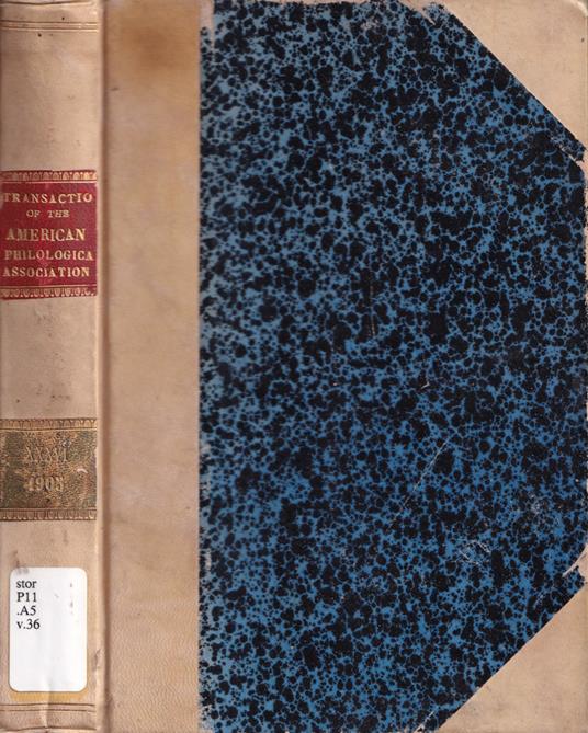Transactions and proceedings of the american philological association, volume XXXVI, 1905 - copertina