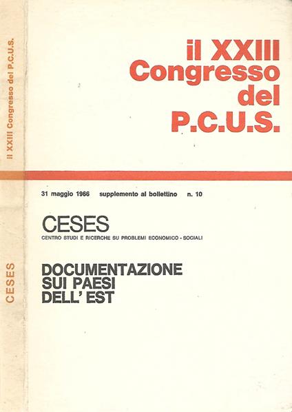 Il XXIII Congresso del P.C.U.S - copertina