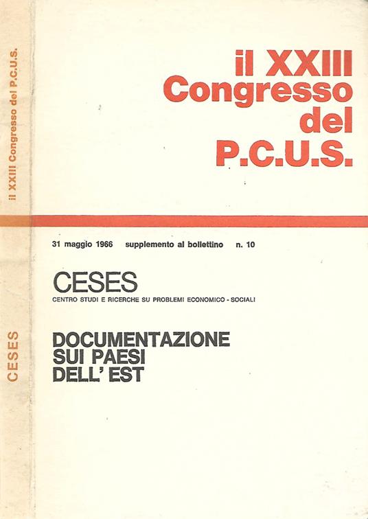 Il XXIII Congresso del P.C.U.S - copertina
