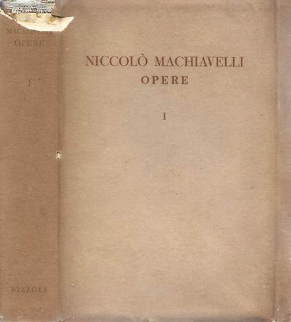 Nicolò Macchiavelli. Opere - copertina