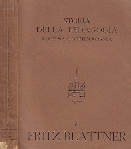 Storia della pedagogia moderna e contemporanea - copertina