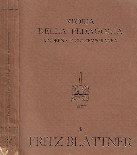 Storia della pedagogia moderna e contemporanea - copertina