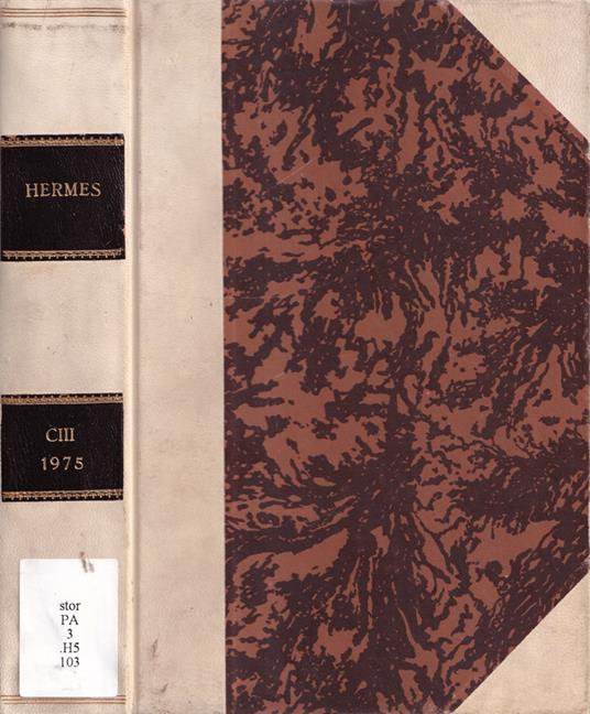 Hermes, volume CIII, anno 1975 - copertina