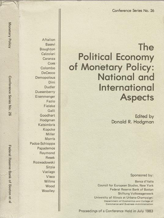 The Political Economy of Monetary Policy: National and International Aspects - copertina