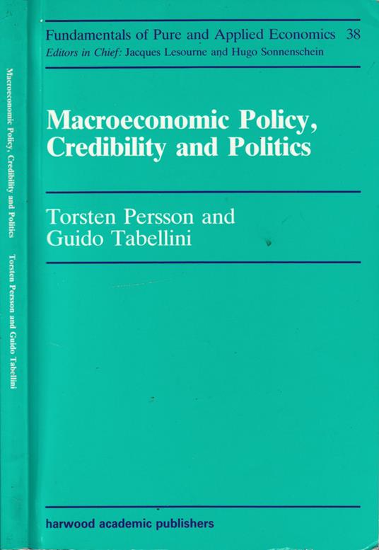 Macroeconomic policy, credibility and politics - copertina