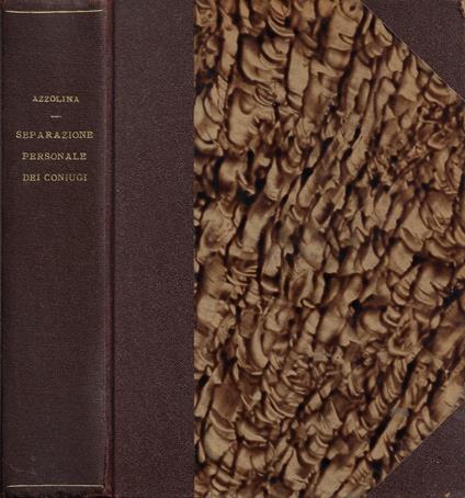 La separazione personale dei coniugi - Umberto Azzolina - copertina