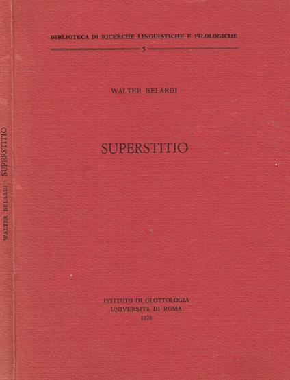 Superstitio - Walter Belardi - copertina